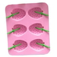 thumbnail image 1 of JUNWELL 2PC Strawberry Shape Ice Brick Mold Silicone Fronze Cube Tray Home Kitchen Popsicle Maker Mould DTOWER, 1 of 5