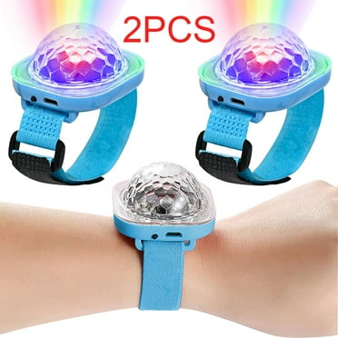 JUNWELL 2Pcs Disco Light, Star Projector Light, Party Ball Lights, Disco Watch for Kids, Mini LED Night Light with Color Changing
