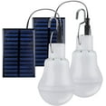 thumbnail image 1 of JUNWELL 2Pcs Solar Panel Powered LED Bulb Light Portable Outdoor Garden Camping Lamp 15W, 1 of 9