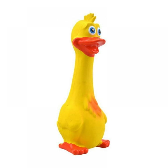 JUNWELL 3 Packs Latex Rubber Chicken Duck Squeaky Dog Toys Interactive Funny and Non-Toxic Fetch Play Reduce Anxiety Small Medium Dogs