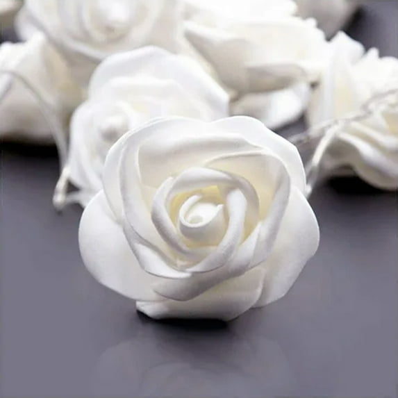 JUNWELL 5Ft Pink LED Rose Flower String Lights,10 LED Flower Fairy String Lights Battery Operated Artificial Flowers Garland Lights for Valentine's Day Wedding Party Decor