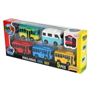 JUNWELL 5Pcs Little Bus TAYO Toy Little Bus Tayo Car Toy Set Pull Back Mini Cars for Friend Mini Tayo Rogi Gani Rani
