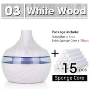 JUNWELL Aromatherapy Essential Oil Diffuser 300ml 6 Hours Wood Air Humidifier Electric Aroma Diffuser Mist for Large Room Home Baby Bedroom 7 Colors Lights Changing
