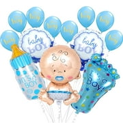 JUNWELL Baby Shower Balloons for Boy Baby Blue Balloons Foil Balloons for Baby Shower Dectoration Gender Reveal Birthday Party Decor