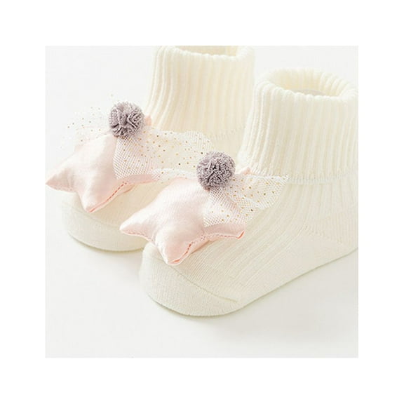 JUNWELL Baby socks spring and autumn non-slip floor socks newborn baby socks in the tube cartoon 3D doll toddler socks 0-24 months