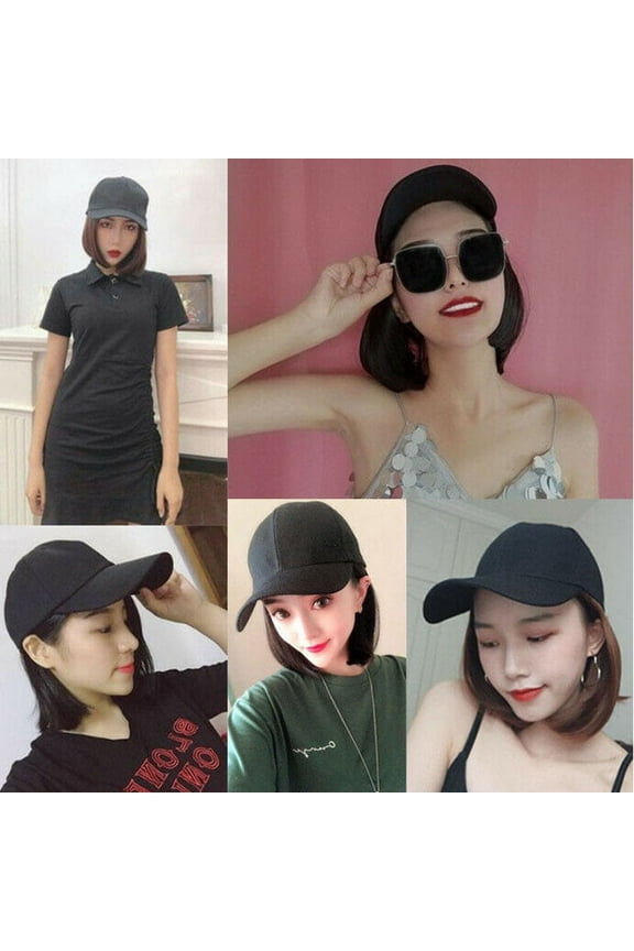 Baseball Cap with Wigs Pixie Cut Bob Hair Synthetic Short Hair Hat for Women New