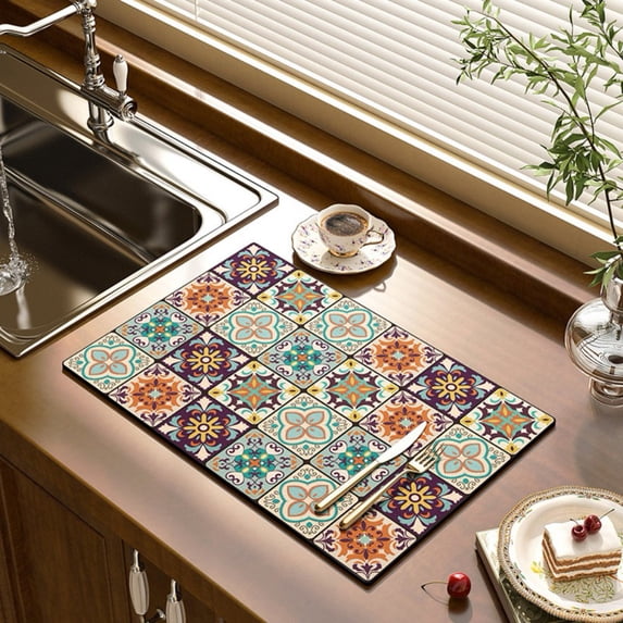 JUNWELL Coffee Mat Hide Stain Rubber Coffee Maker Mat for Countertops Absorbent Coffee Bar Mat for Kitchen Counter Coffee Bar Accessories Under Appliance Mats Drying Mat for Kitchen Cou