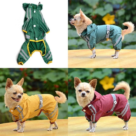 JUNWELL Dog Raincoat Dog Rain Jacket with Hood Lightweight Waterproof Jacket X-Small to XX-Large Dogs and Puppies
