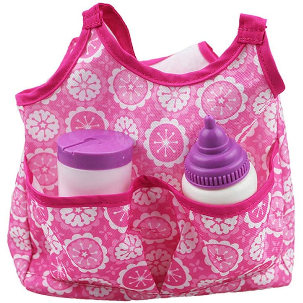 JUNWELL Doll Diaper Bag, Pink Soft Carrying Bag 1PC