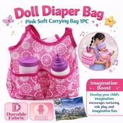 AMERTEER Doll Diaper Bag, Pink Soft Carrying Bag 1PC