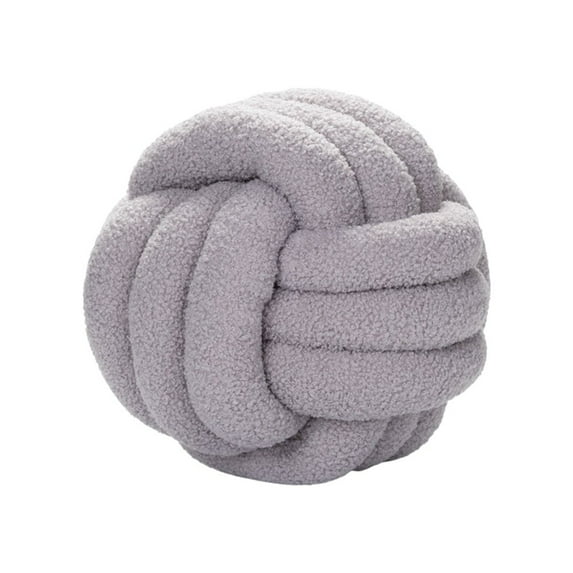 JUNWELL Knot Ball Pillow Large Boucle Throw Pillows for Bedroom Living Room Teddy Knot Pillow Plush Sensory Pillow 11in