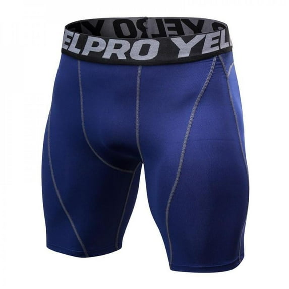 JUNWELL Men Compression Shorts Summer Letter Print Bodybuilding Shorts Fitness Tights Elasitc Waist Shorts