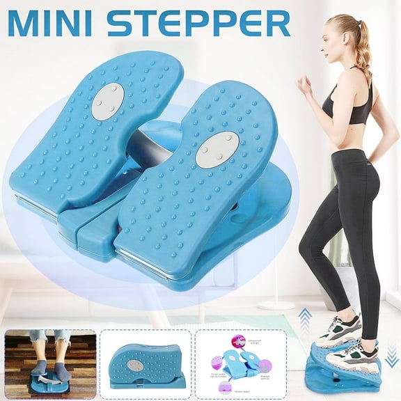 JUNWELL Mini Stepper Under Desk Pedal Exerciser Stair Stepper Folding Foot Peddle Physical Therapy Portable Fitness Stovepipe Relieves Varicose Veins(Sky Blue)