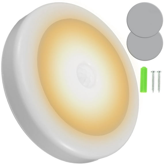 JUNWELL Motion Sensor LED Night Light 35lm 0.6W Cabinet Night Lamp Battery Powered Stick-On Closet Light 120°Beam Angle Human Body Induction Magnetic Wall Light for Hallway Bedroom