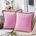 thumbnail image 1 of JUNWELL Pack of 2 Farmhouse Decorative Throw Pillow Covers Burlap Linen Trimmed  Edges Dark Gray 12 x 20 inches  30 x 50 cm, 1 of 13