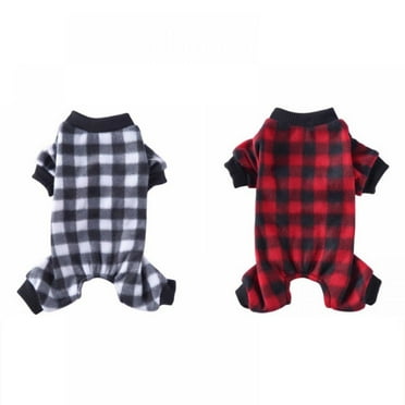 JUNWELL Pet Dogs Black White Plaid Sweaters Pet Soft Comfortable Lovely Pajamas For Small Medium Dogs  Puppy Autumn & Winter Costume Soft Clothes
