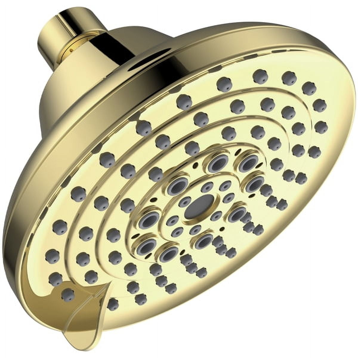 JUNWELL Shower Head High Pressure Rain Fixed Showerhead 6-Setting with Adjustable Metal Swivel Ball Joint - Relaxed Shower Experience Even at Low Water Flow \u0026 Pressure
