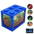 thumbnail image 1 of JUNWELL Small Fish Tank  Mini Aquarium Starter Tank Kit with LED Light Building Blocks Fish Tank Desktop Decor, 1 of 8