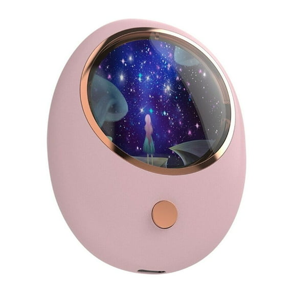 JUNWELL Space Capsule Light USB Handwarmer, USB 2-In-1 Fast Heating Hand Warmers Rechargeable with Cute Pattern & Night Light - 2400mAh Portable Pocket Heater for Women Men Kids Winter Gift(Pink)