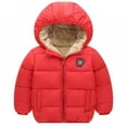 thumbnail image 1 of JUNWELL Toddler Boys Girls Hooded Down Jacket Winter Warm Fleece Coat Windproof Zipper Puffer Outerwear 2T-7T, 1 of 8