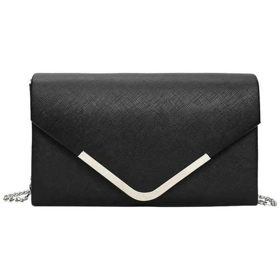 JUNWELL Women Clutch Bag Chic PU Leather Shoulder Bag Formal Dressy Purse (Pink)