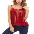 thumbnail image 1 of JUNWELL Women Sequin Tops Sleeveless Sparkle Shimmer Camisole Vest Sequin Tank Tops V Neck Clubwear Bright Green XXL, 1 of 4