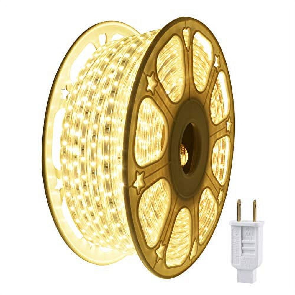 JUNWEN LED Rope Lights,Outdoor Warm Strip Lights,Waterproof Flexible