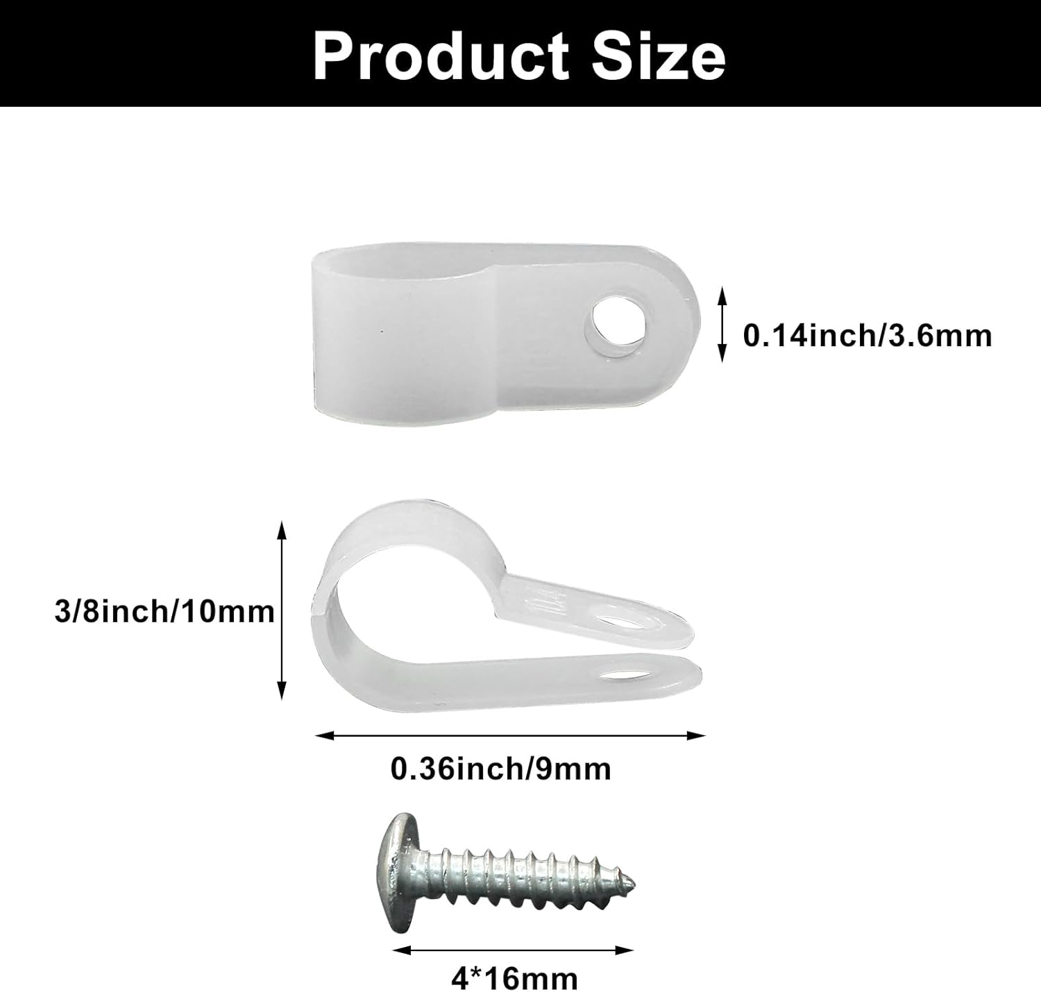 JUNXIAO-100 Pack 3/8 Inch Rope Light Clips, Nylon R-Style Mounting ...
