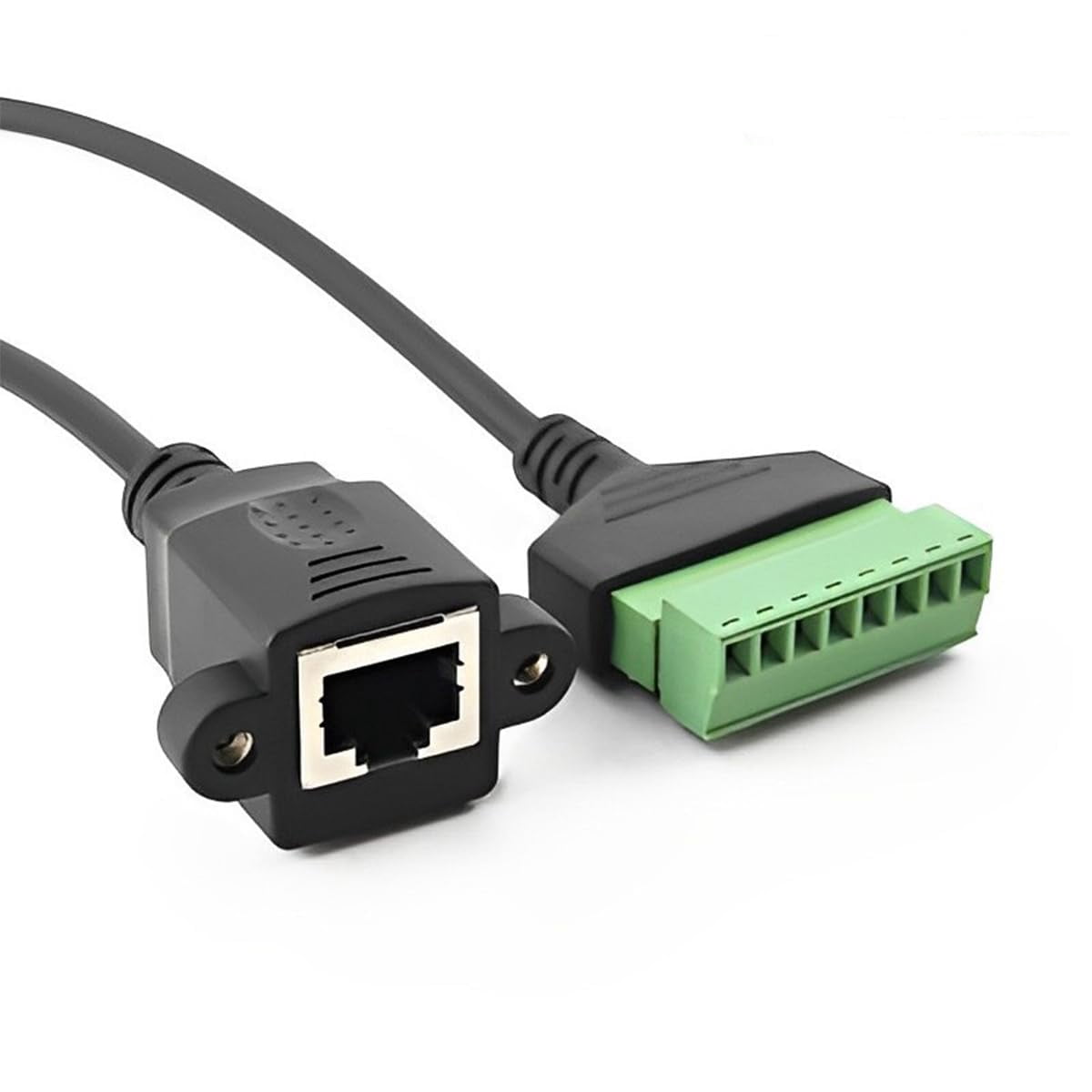 JUNXIAO-4PCS 1ft RJ45 Female Plug to 8 Pin Screw Terminal Connector ...