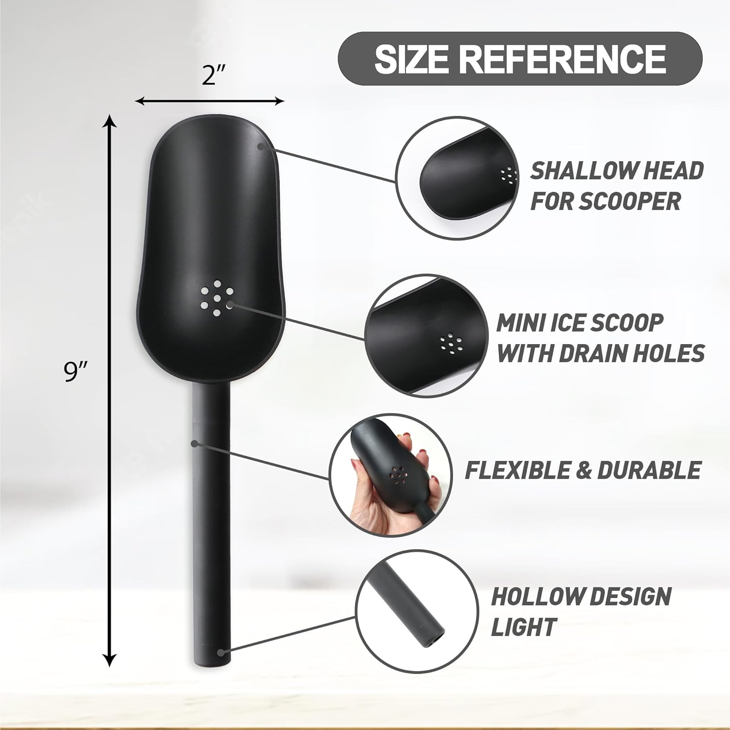 JUNXIAO-[6 Count] Small Plastic Ice Scoop For Freezer, Mini Scooper ...