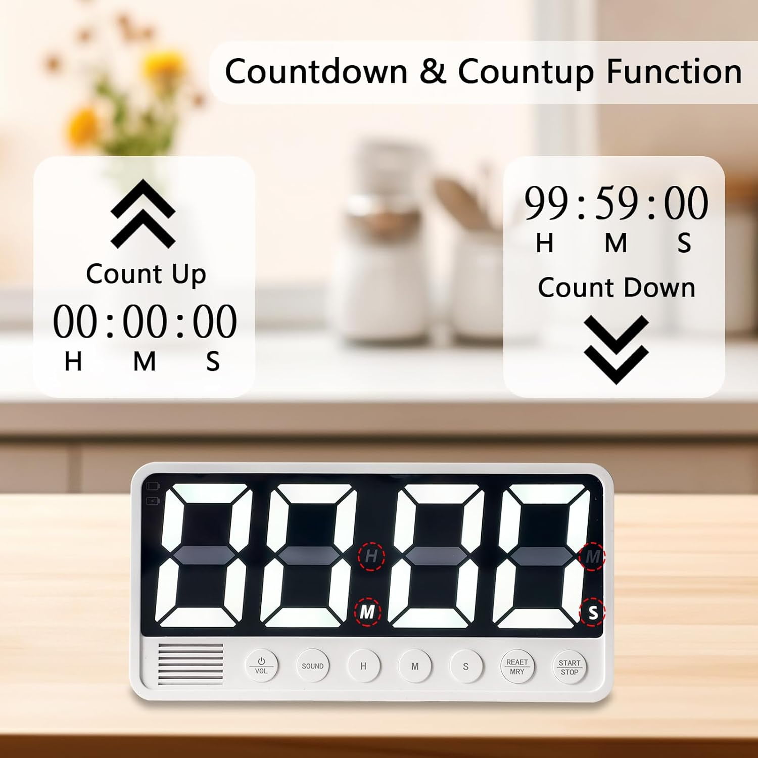 JUNXIAO-Digital Kitchen Timer with 7.1\u201d Extra Large Display ...