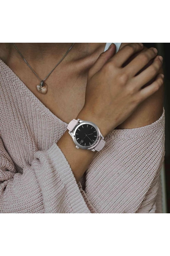 -Elegant Leather Watch Straps, Quick Release, Watch Bands for Women and Men, 17mm, White (Silver Buckle)