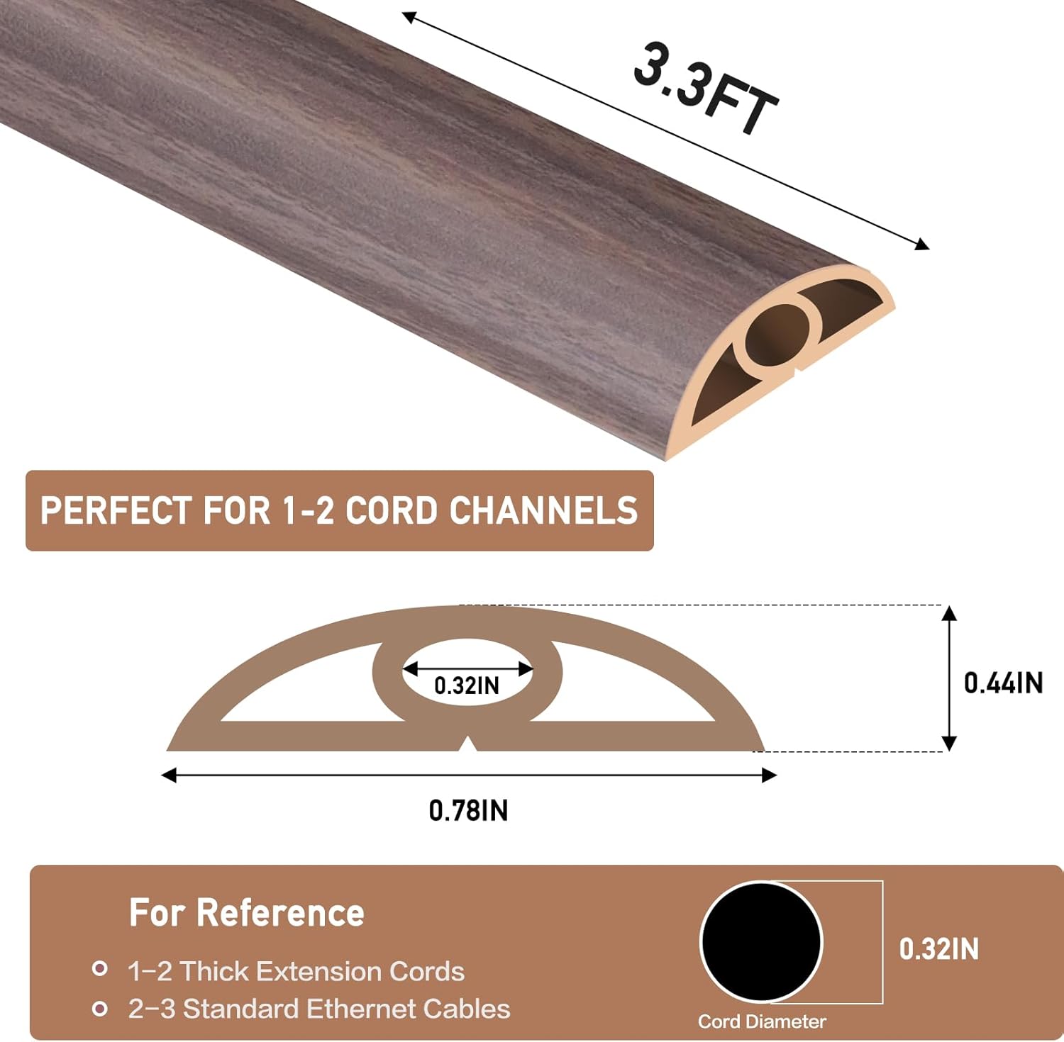 JUNXIAO-Floor Cord Cover Self Adhesive Cord Hider Floor Extension Cord ...