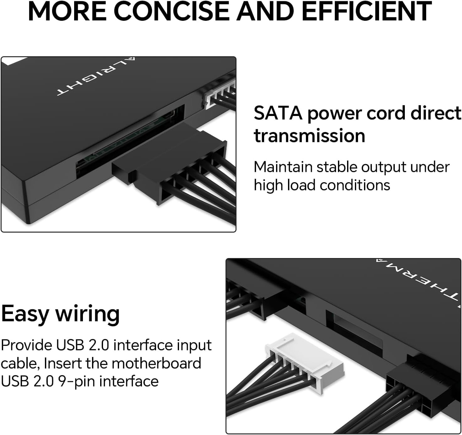 JUNXIAO-Internal USB 2.0 Hub X5 - Expands 5 9-Pin USB 2.0 Ports, SATA ...
