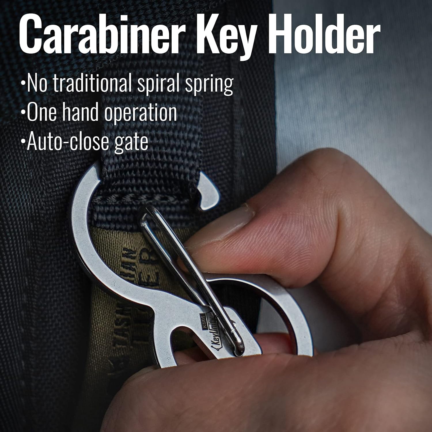 JUNXIAO-KS01 Carabiner Keychain Clip, 420 Stainless Steel Key Holder ...