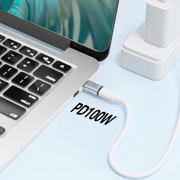 USB C Magnetic Adapter Straight - 100W Fast Charging, 480Mbps Data For MacBook