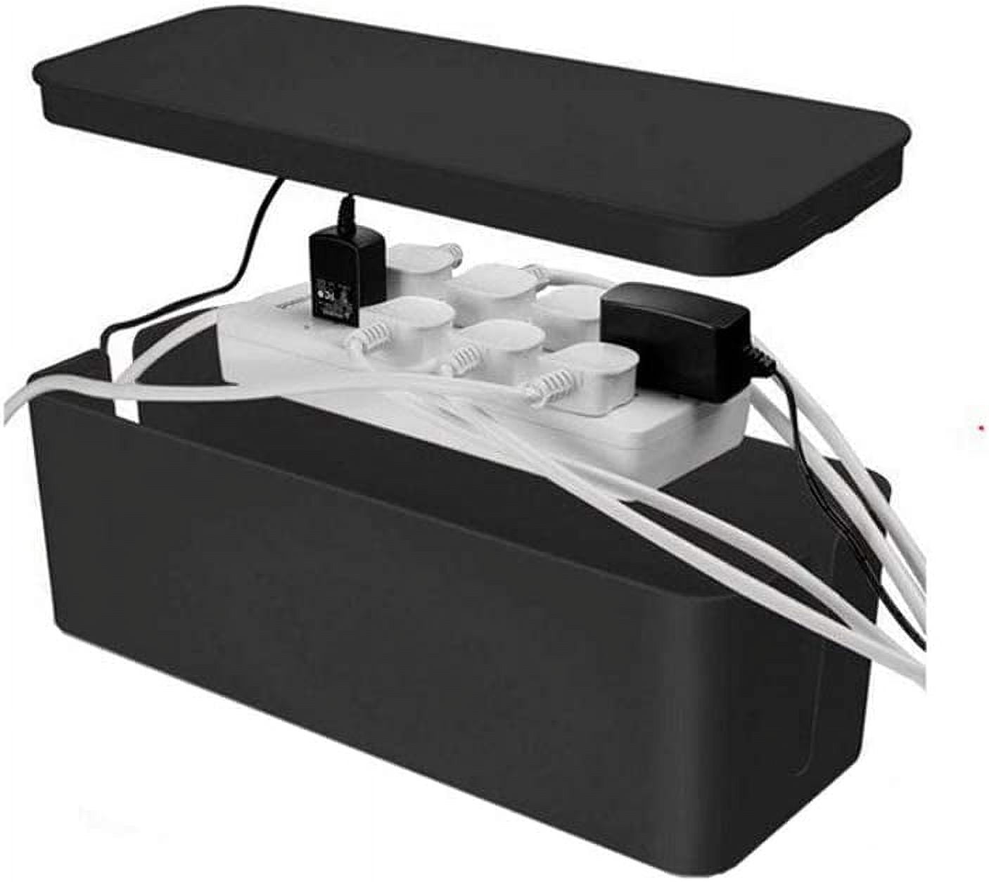 JUNXIAO-[Set of 3] 3 Cable Management Boxes + 3 Wire Ties, Large Cord ...