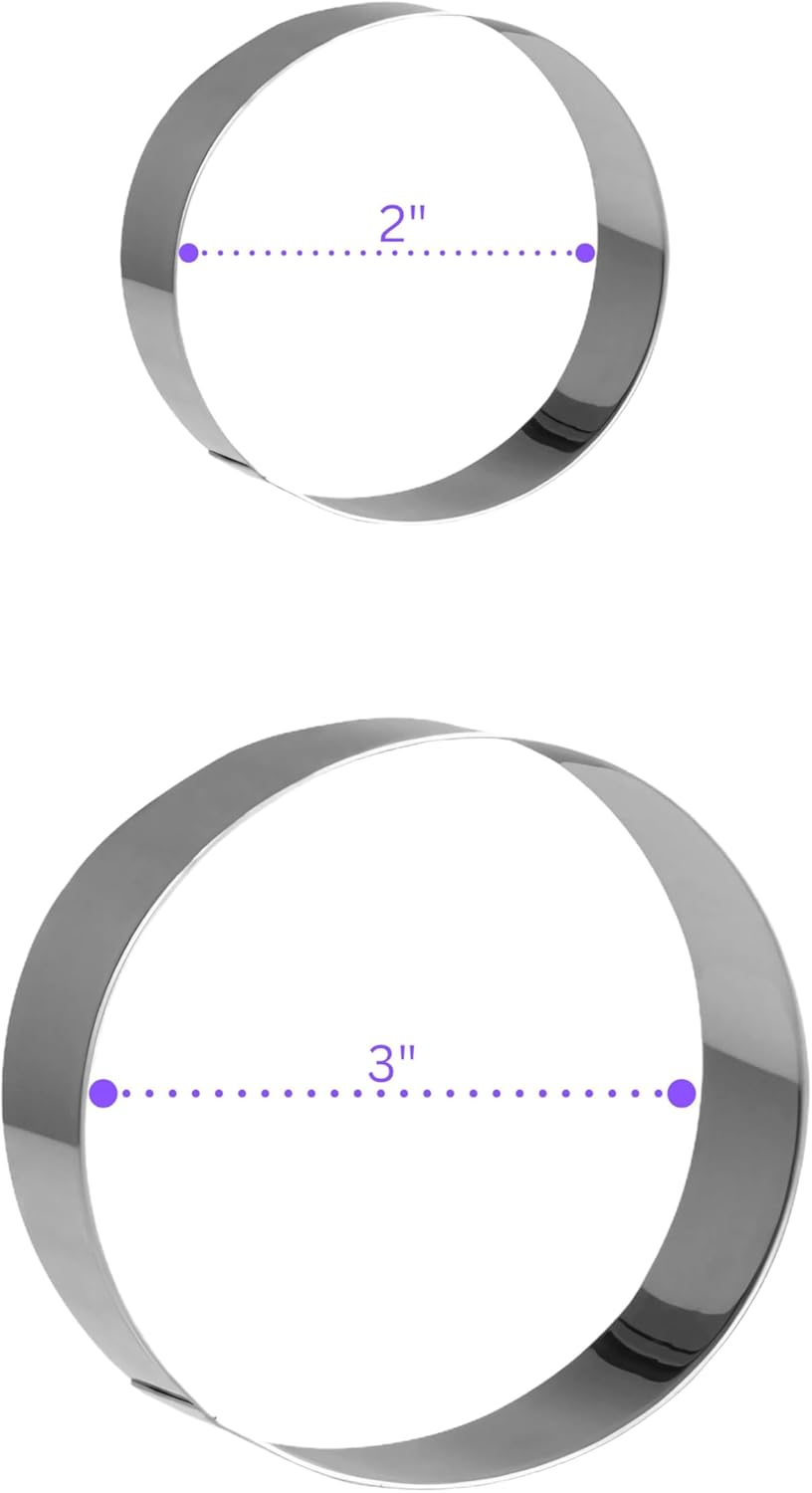 JUNXIAO-Stainless Steel Round Cookie Cutter Set, Circle Cookie Cutters ...