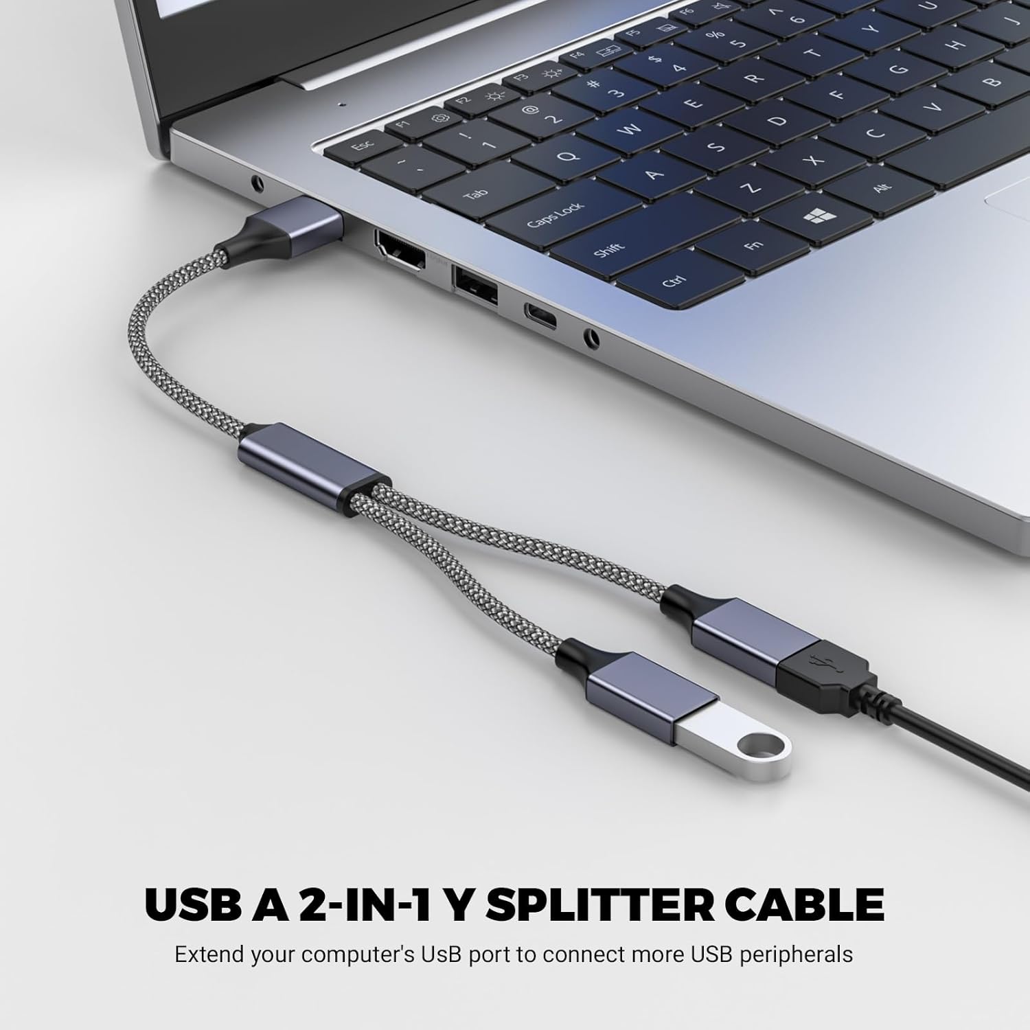 JUNXIAO-USB Splitter Cable, Splitter 1 in 2 Out,1Ft/30cm Male to Two ...