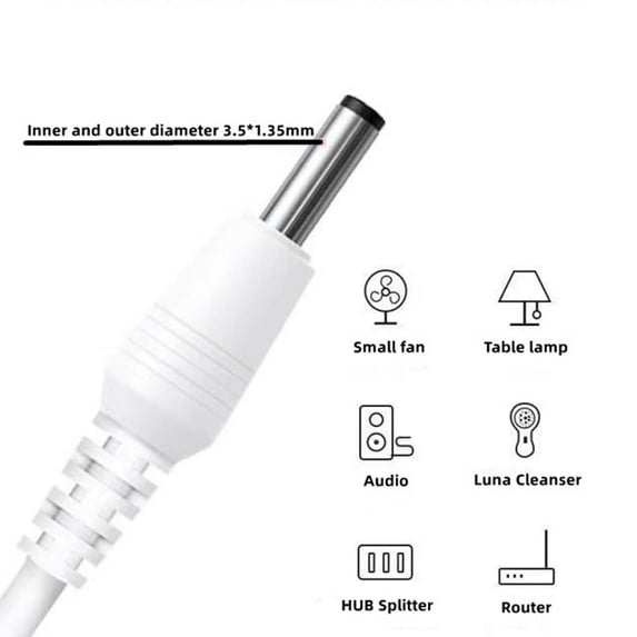 USB To DC Cable, YACSEJAO 5V DC 5.5x2.1mm Jack Plug Power Cord Universal Charger Plug With 8 DC Adapter Ports For Routers, Mini Fans, Speakers And