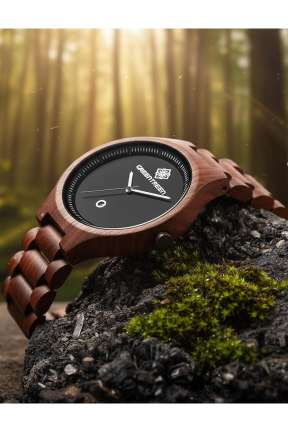 -Wooden Watches for Men Women: Lightweight Ebony wristwatches with Quartz Movement - Prefect Gift for Birthdays and Christmas