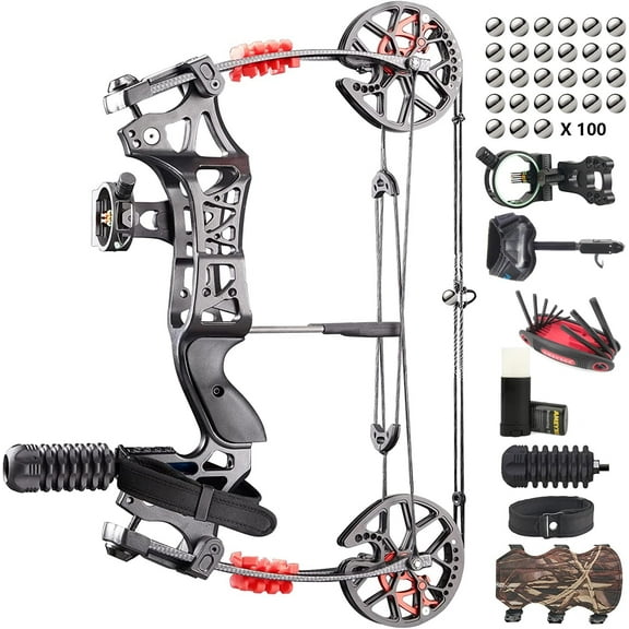 JUNXING M109E Compound Bow Kit with 100 Pcs Steel Balls