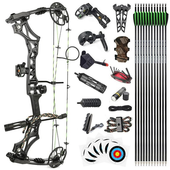JUNXING M129 Compound Bow Arrows Set 30-70lbs Adjustable Archery Bow Hunting Shooting 320fps