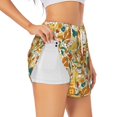 thumbnail image 1 of JUNZAN 70s Groovy Hippie Print Women's Athletic Gym Running Shorts with Phone Pockets - Workout Shorts-Large, 1 of 5