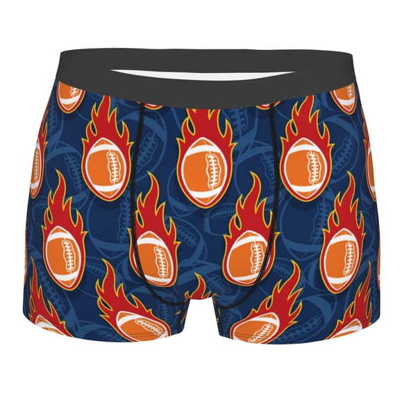 JUNZAN American Football and Fire Flames Mens Underwear Boxer Briefs for Men’s - Large