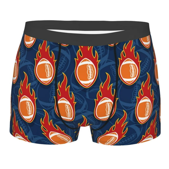 JUNZAN American Football and Fire Flames Mens Underwear Boxer Briefs for Men’s - XX-Large