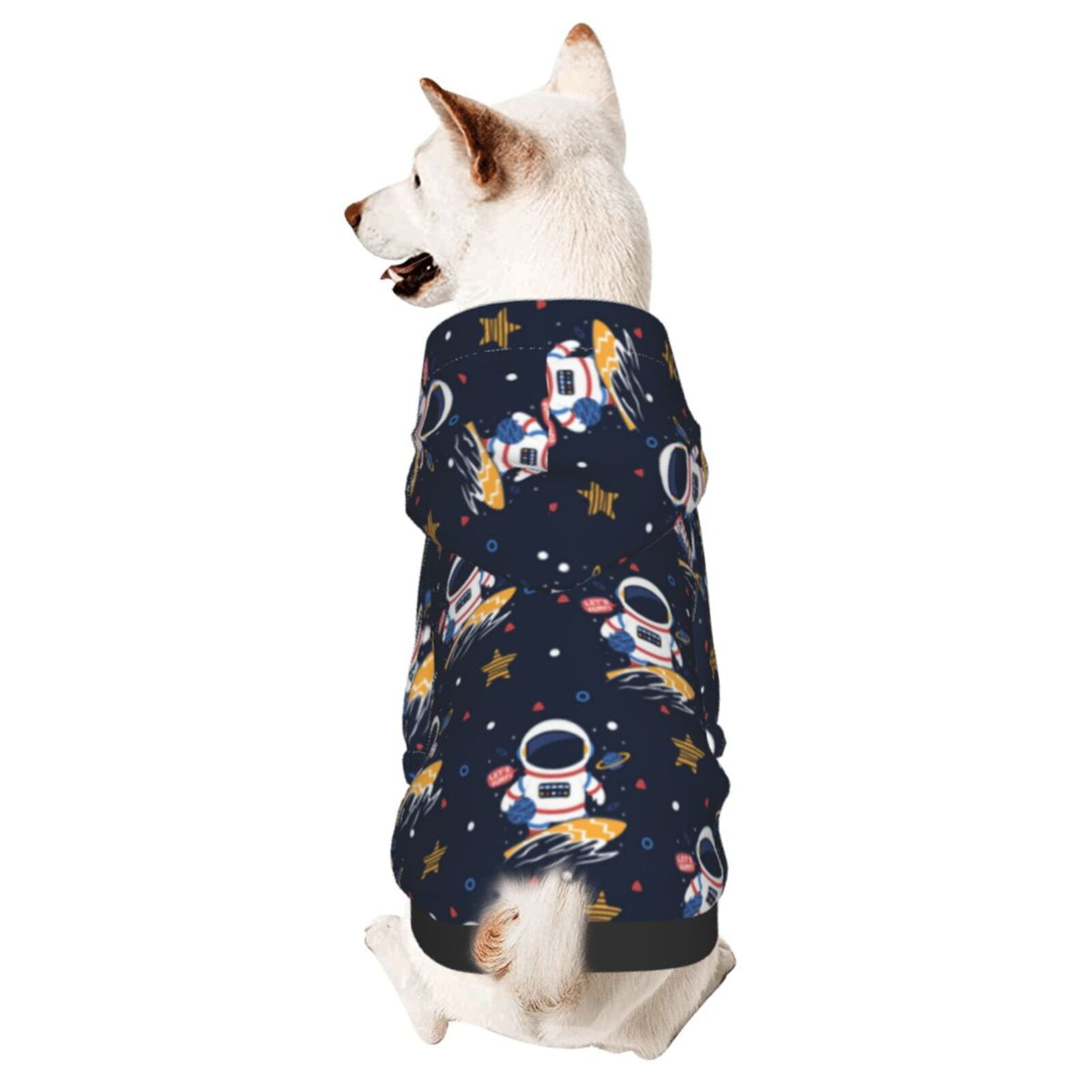 JUNZAN Astronaut Surfing Dog Hoodie Puppy Sweater Sweatshirt,Cold