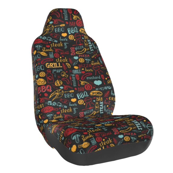 JUNZAN BBQ Barbecue Grill Pattern Seat Covers,Universal Fit Sedans,Cars,Vans,SUV,Truck