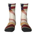 thumbnail image 1 of JUNZAN Baseball Ball With Flag Mens Funny Socks for Men Women Colorful Fun Novelty Crew Patterned Socks, 1 of 6