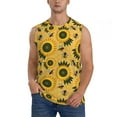 thumbnail image 1 of JUNZAN Bees and Sunflowers Men's Sleeveless T Shirts,Sleeveless Muscle Shirts,Sizes S-3XL, 1 of 8